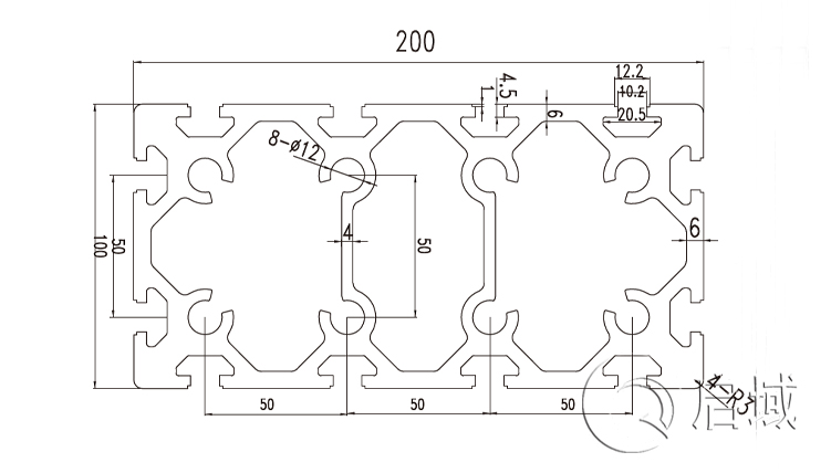 QY-10-100200鋁型材圖紙 QY-10-100200鋁型材圖紙